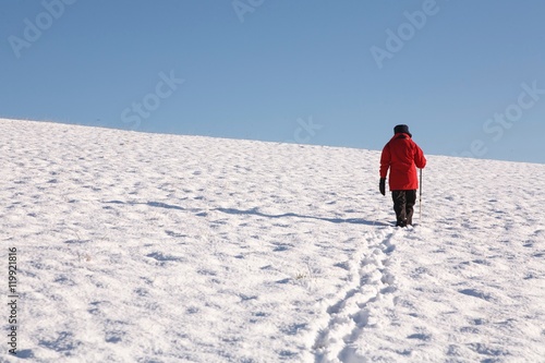 Hiking in snow