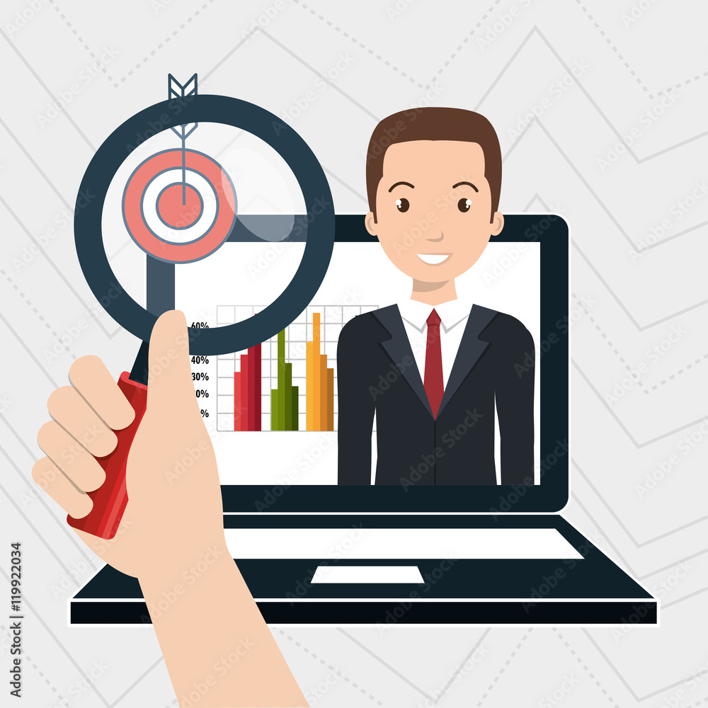 man statistics computer search vector illustration eps 10 man statistics computer search vector illustration eps 10