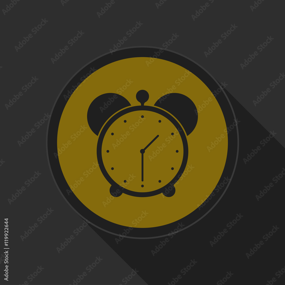 dark gray and yellow icon - alarm clock Stock Vector | Adobe Stock