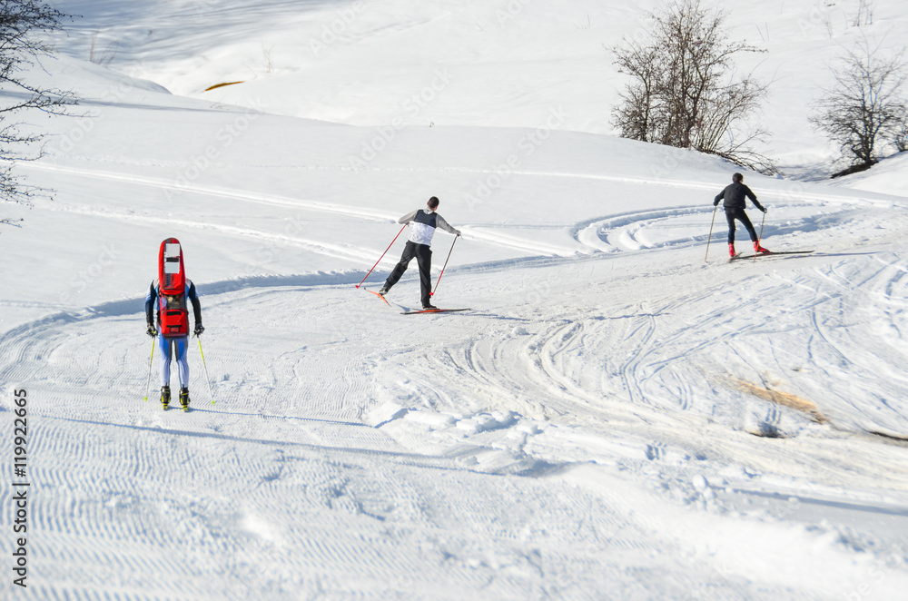 ski race competition , skier in Metsovo Profitis Ilias Greece