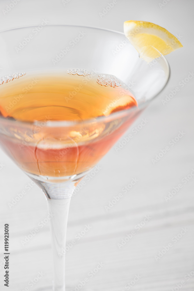 Fresh home made Manhattan cocktails with garnish Fresh home made Manhattan cocktails with garnish