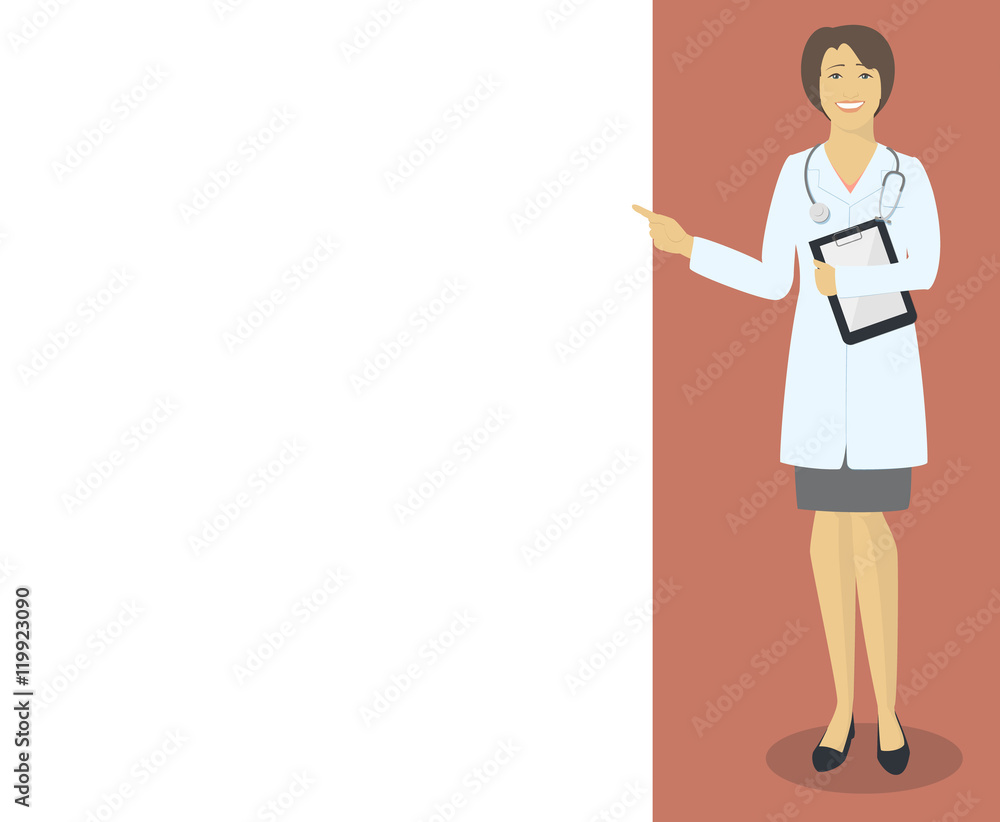 Doctor woman showing up on the stand Doctor woman showing up on the stand