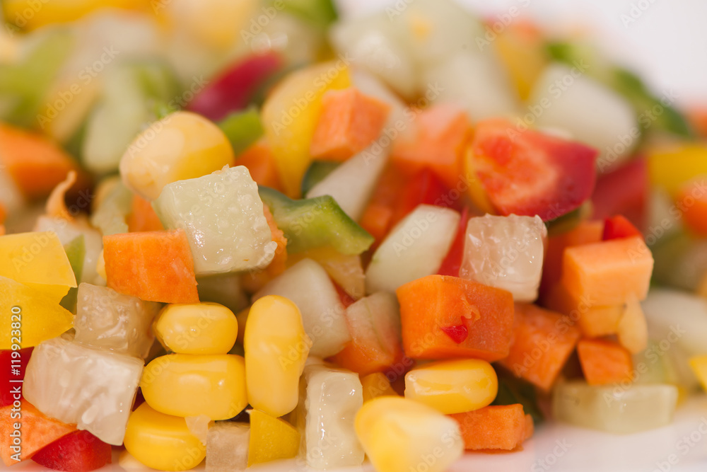 sliced vegetables close up on a light background sliced vegetables close up on a light background