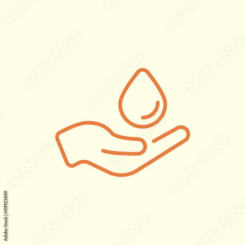 drop in hand line icon