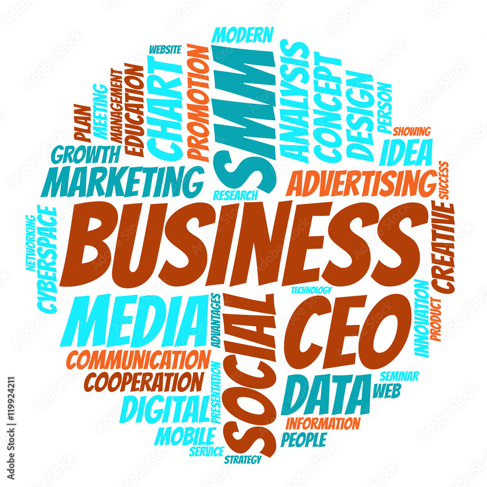Plakat Business and marketing word cloud concept