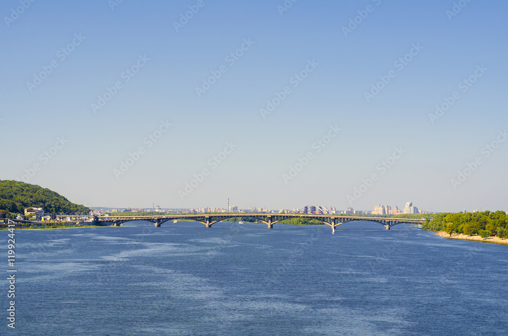 View of Kiev, Ukraine.Banks of the Dnieper river. View of Kiev, Ukraine.Banks of the Dnieper river.
