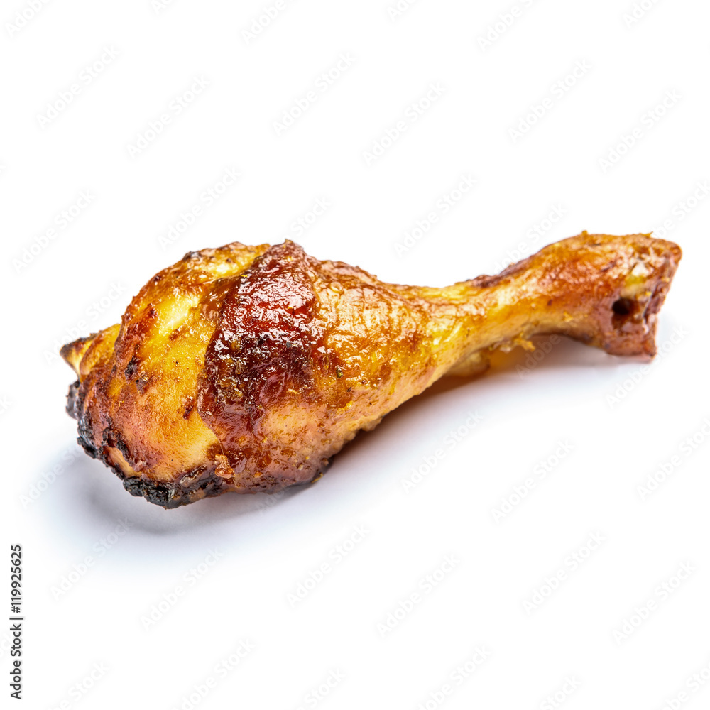 roasted chicken on white background roasted chicken on white background