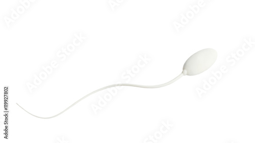 isolated photo lone sperm on a white background. white on white