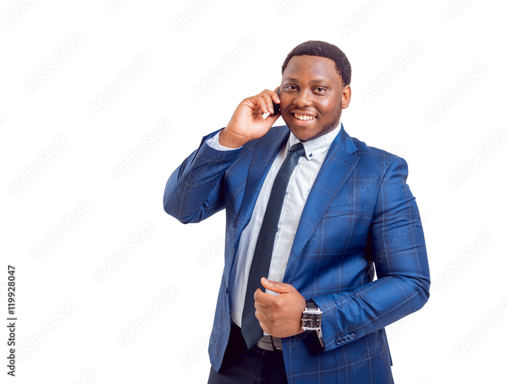Black businessman on white background. Black businessman on white background.