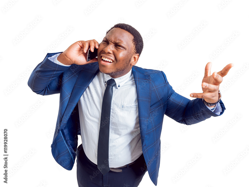 Black businessman on white background. Black businessman on white background.
