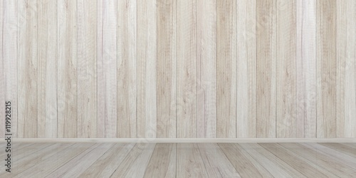 Fototapeta Naklejka Na Ścianę i Meble -  Wooden floor and wall. 3d illustration