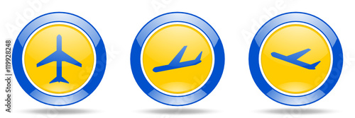 Modern design plane vector icon set