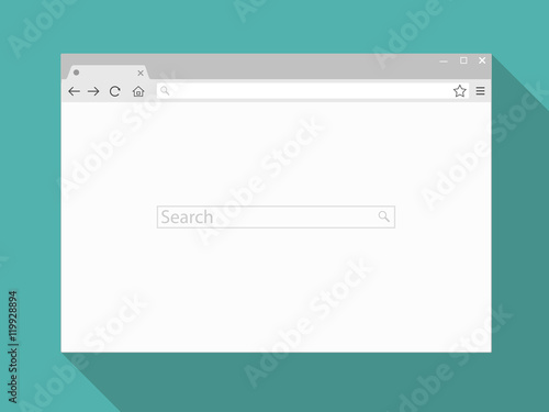 Browser window vector illustration. Browser or web browser in flat style. Window concept internet browser. Mockup browser screen design.