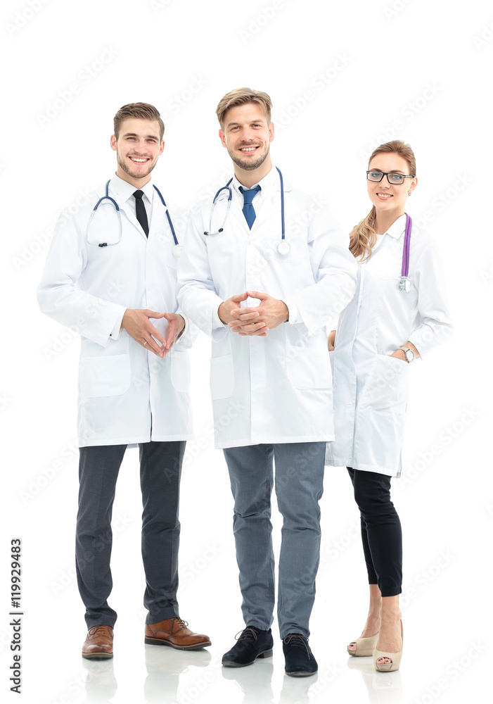Portrait of group of smiling hospital colleagues standing togeth Portrait of group of smiling hospital colleagues standing togeth