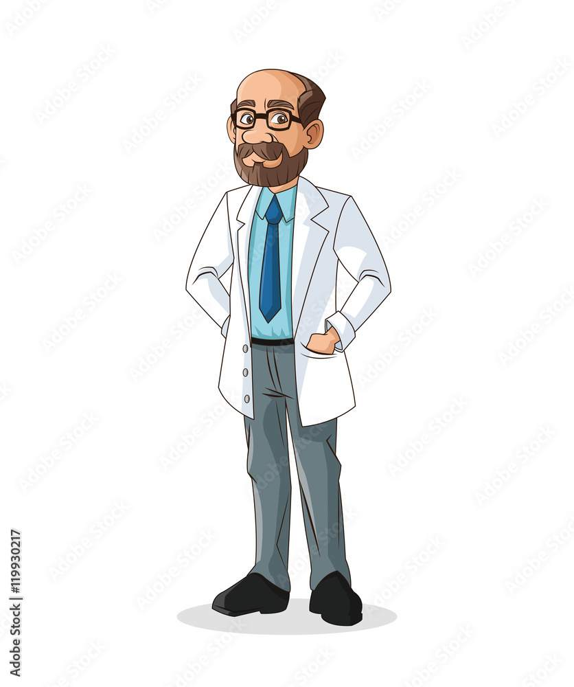 doctor man cartoon with uniform icon. medical and health care theme. Colorful and isolated design. Vector illustration doctor man cartoon with uniform icon. medical and health care theme. Colorful and isolated design. Vector illustration