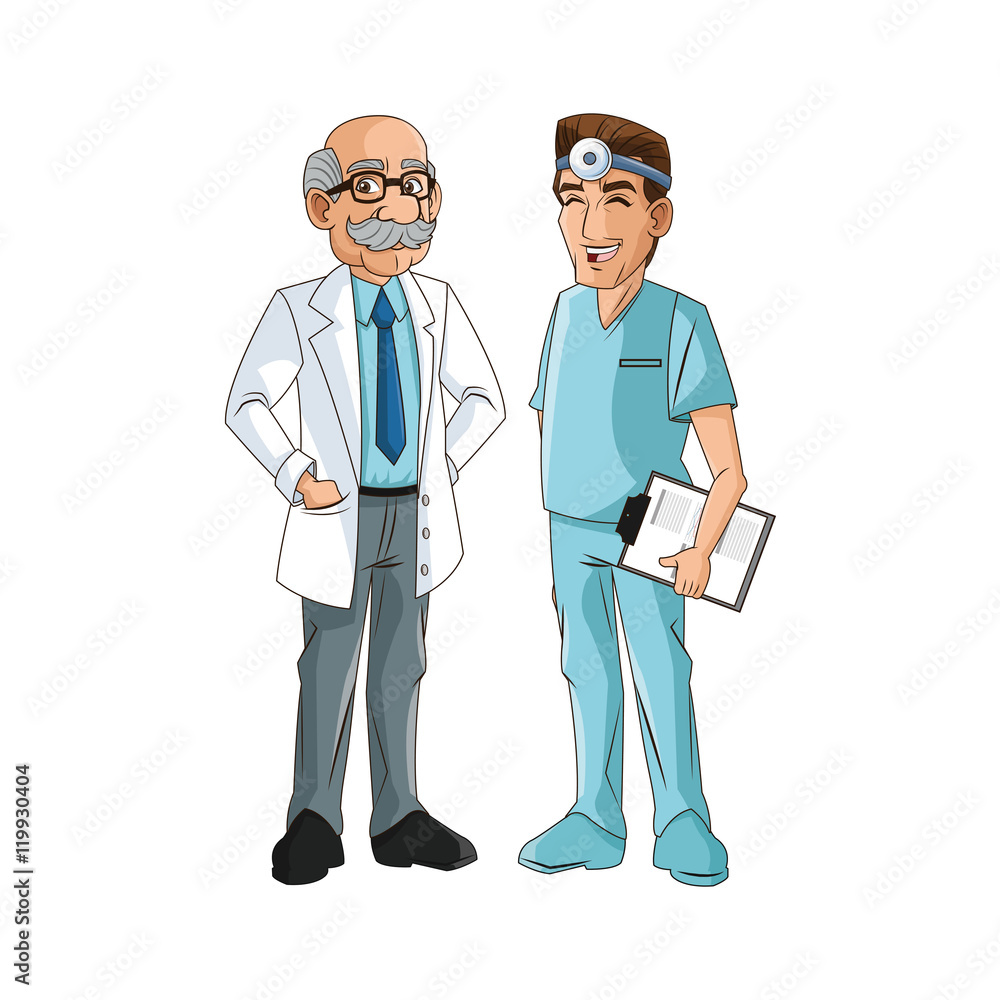 doctor man cartoon with uniform icon. medical and health care theme. Colorful and isolated design. Vector illustration doctor man cartoon with uniform icon. medical and health care theme. Colorful and isolated design. Vector illustration