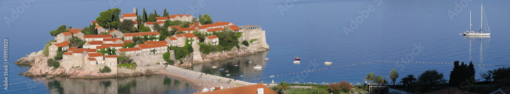 Island Of Sveti Stefan. Montenegro Island Of Sveti Stefan. Montenegro