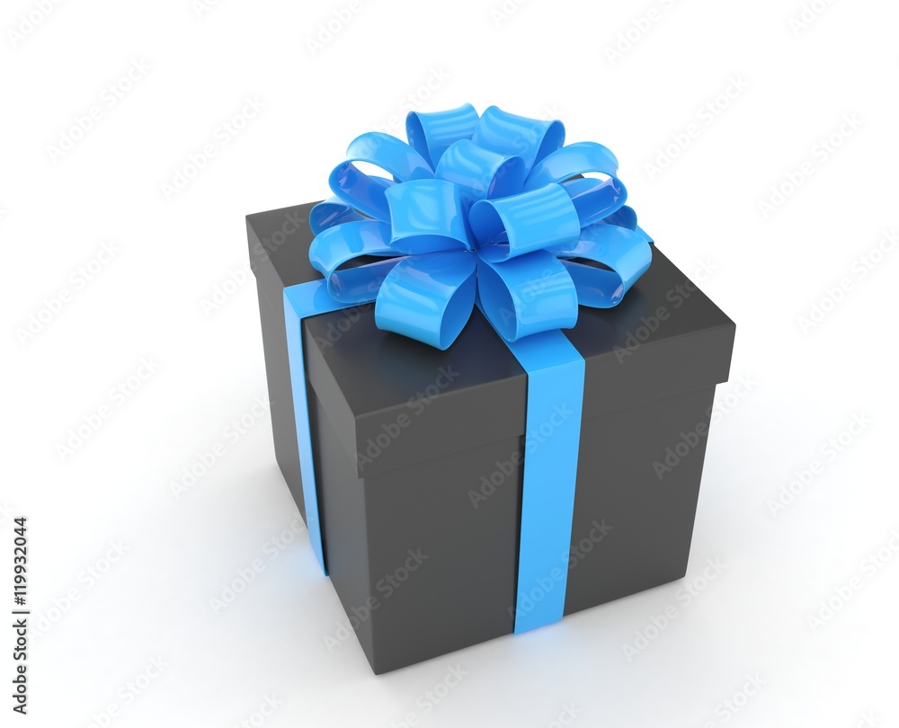Obraz premium gift box with bows isolated on white. 3d rendering.