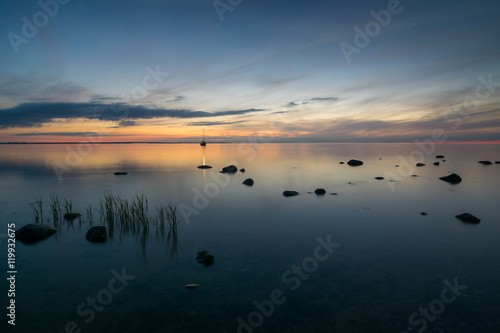 Sonnenuntergang an der Steilk  ste auf Ostsee Insel Poel  Mecklenburg-Vorpommern