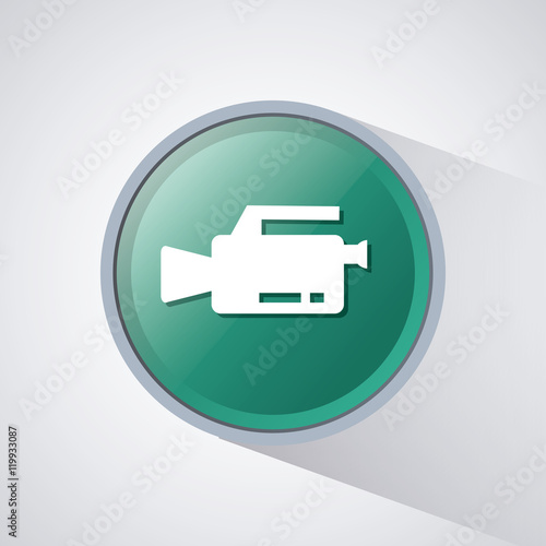 videocamera button. Video movie cinema and media theme. Colorful design. Vector illustration