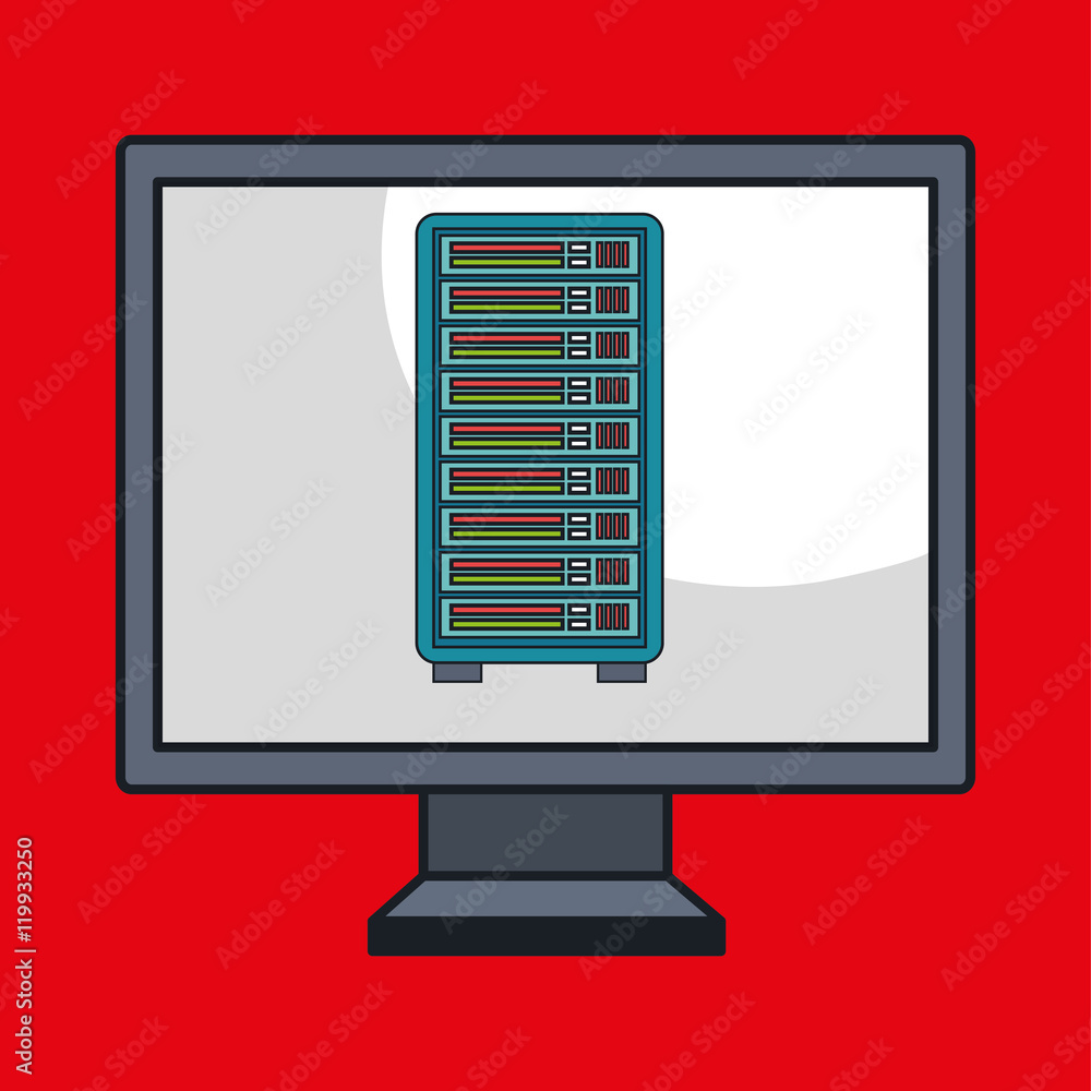 screen pc gears server vector illustration eps10 screen pc gears server vector illustration eps10