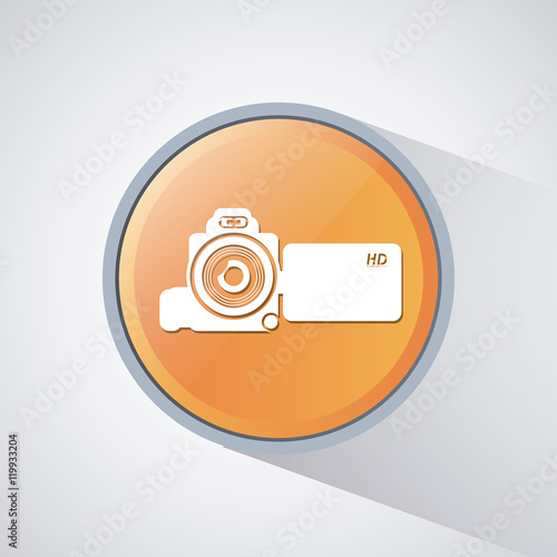 videocamera button. Video movie cinema and media theme. Colorful design. Vector illustration