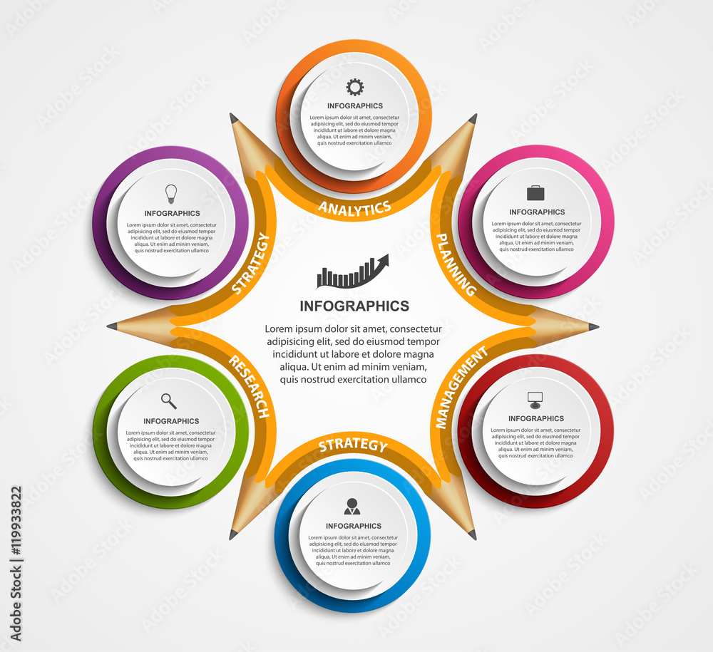 Education pencil Infographics design template. Education pencil Infographics design template.