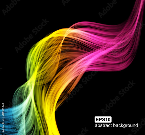 Abstract light wavy futuristic background. Vector illustration.