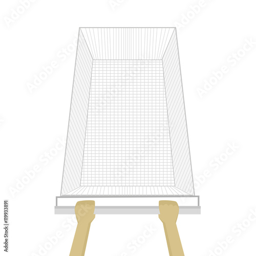 empty trolley and hands