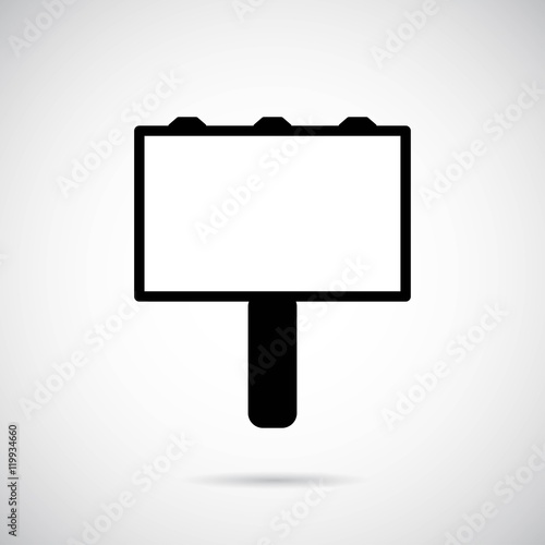 Advert board icon 2 on gray background. Vector art.