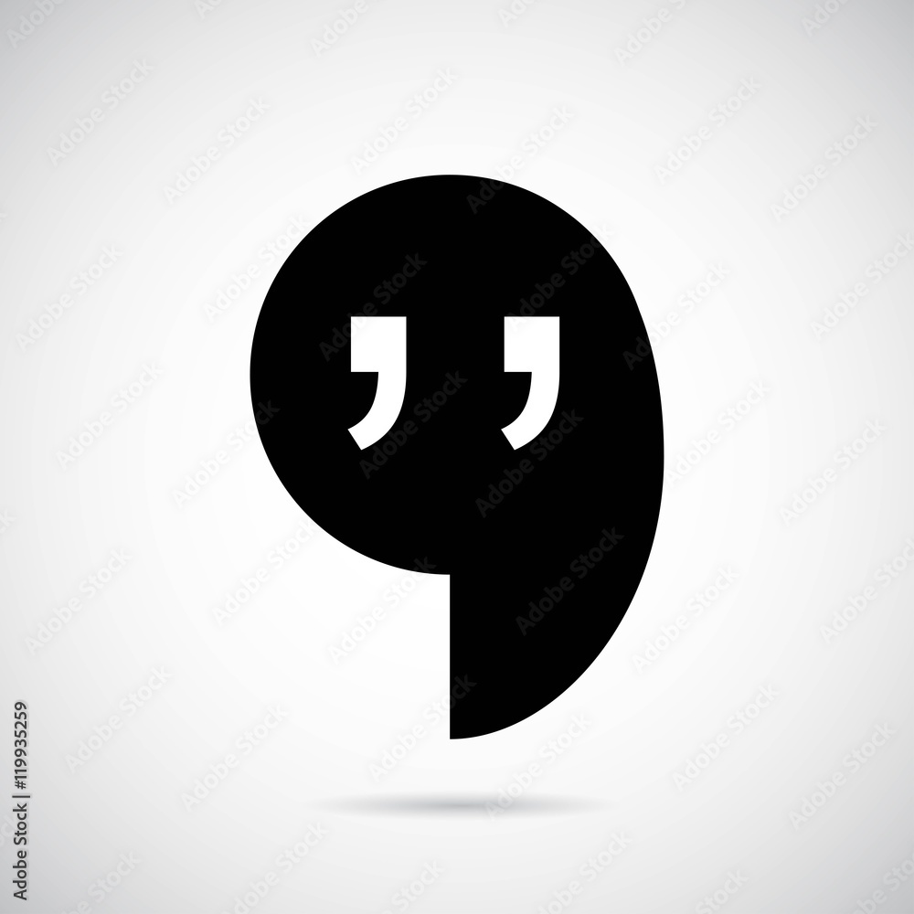 Dialog icon quote 1 on gray background. Vector art. Dialog icon quote 1 on gray background. Vector art.