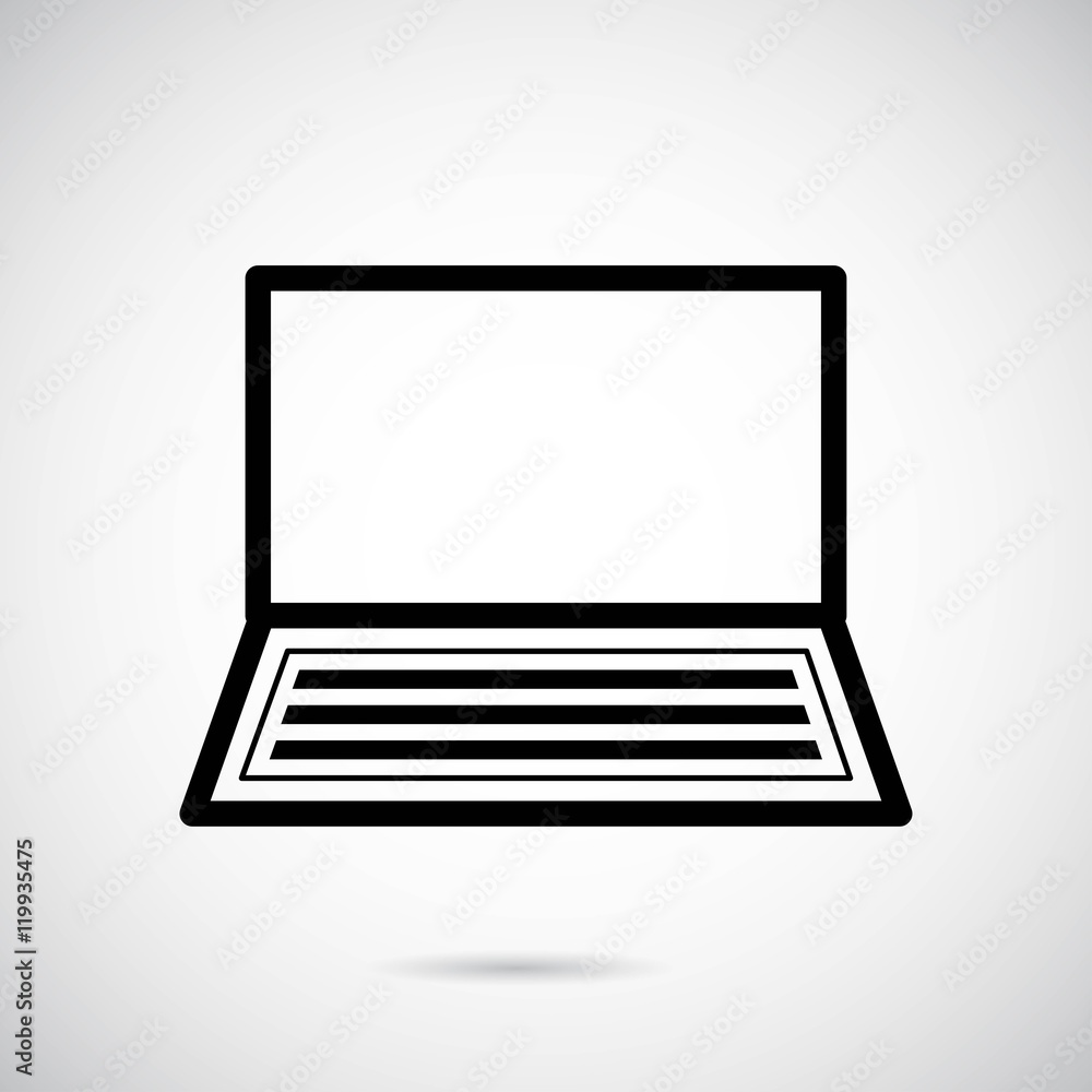 Laptop icon on gray background. Vector art. Laptop icon on gray background. Vector art.
