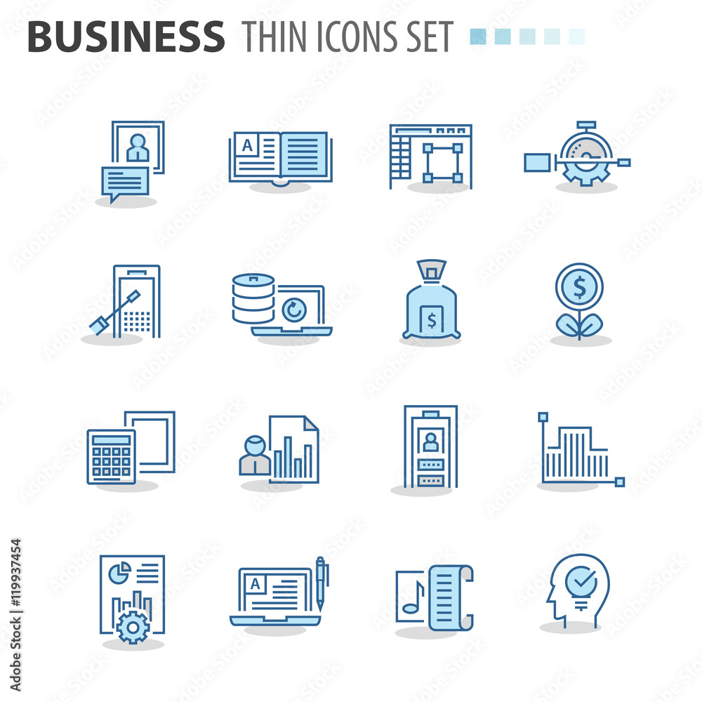 Modern thin line icons set for business Modern thin line icons set for business