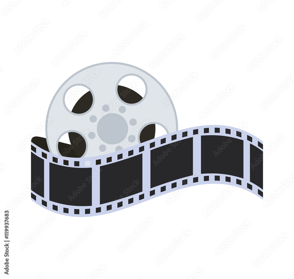 film strip reel cinema movie entertainment show icon. Flat and Isolated design. Vector illustration