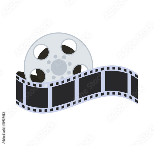 film strip reel cinema movie entertainment show icon. Flat and Isolated design. Vector illustration
