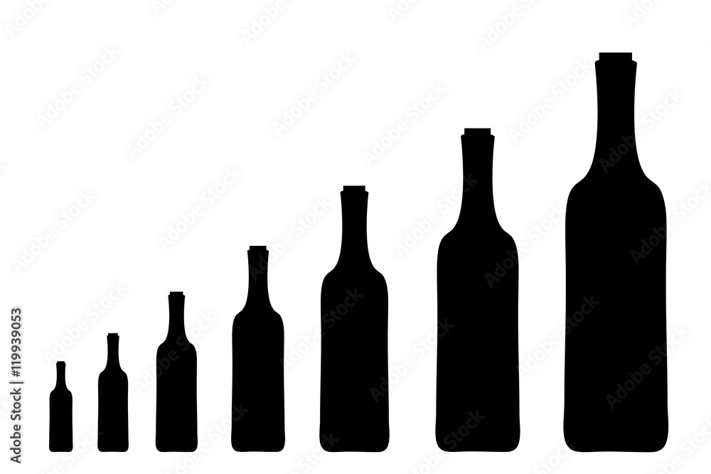 Vector silhouette of bottle of wine. Vector silhouette of bottle of wine.