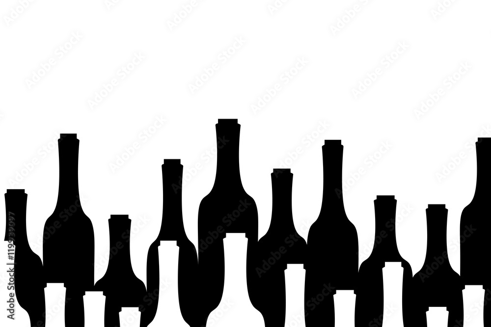 Vector silhouette of bottle of wine. Vector silhouette of bottle of wine.