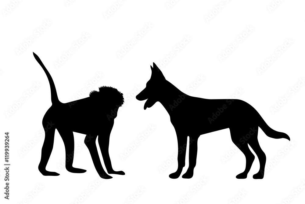 Vector silhouette of animal.