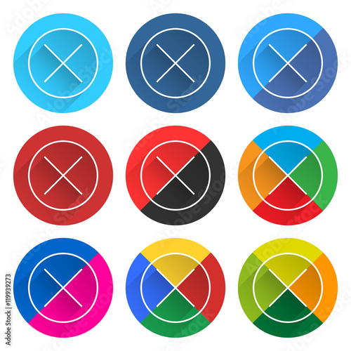 Flat popular social network web square icon delete