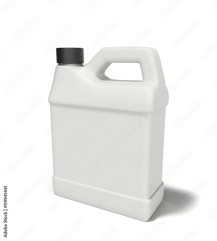 white plastic canister for motor oil isolated on white backgroun white plastic canister for motor oil isolated on white backgroun