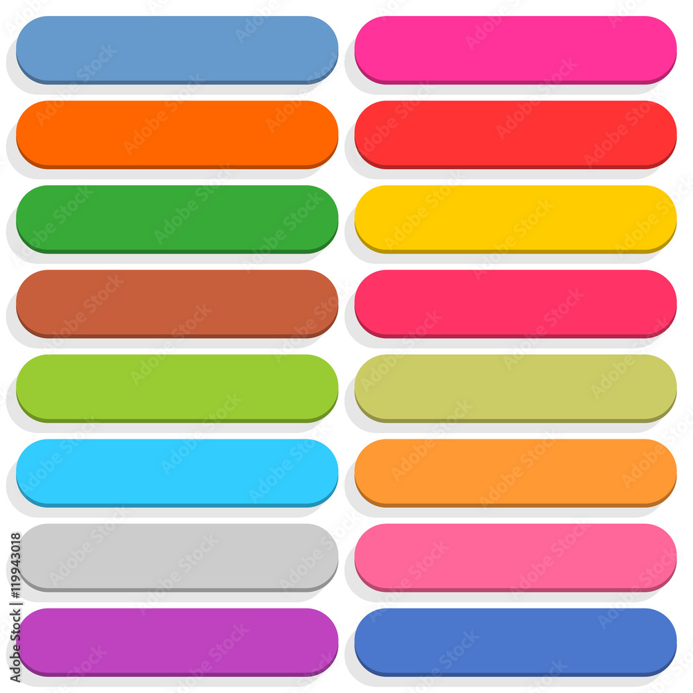 Flat blank web button rectangle icon with shadow Flat blank web button rectangle icon with shadow