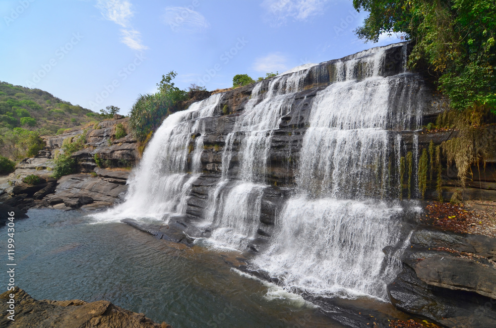 Waterfall Chute de Djourougui in the region of Fouta Djallon in Guinea
