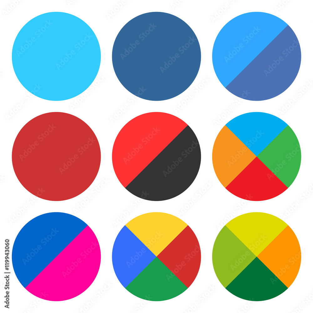 Flat blank round icon set web button Flat blank round icon set web button