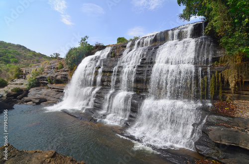 Waterfall Chute de Djourougui in the region of Fouta Djallon in Guinea © robnaw