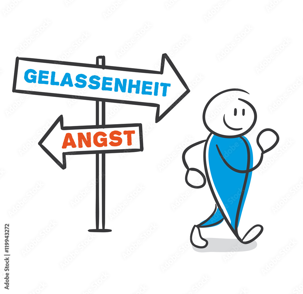 Stick Figure Series Blue / Wegweiser, Gelassenheit, Angst Stick Figure Series Blue / Wegweiser, Gelassenheit, Angst