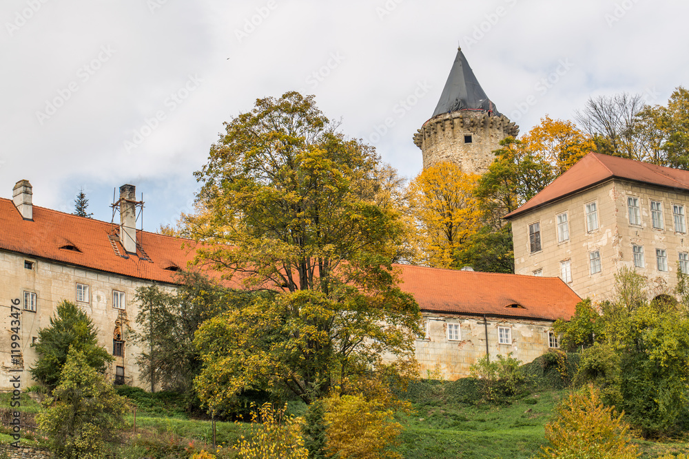 castle Rozmberk in Czech Republic in fall