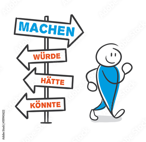 Stick Figure Series Blue / Wegweiser, machen