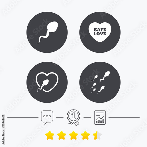 Sperm icons. Fertilization or insemination signs
