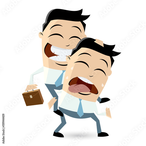 businessman is giving a piggyback ride