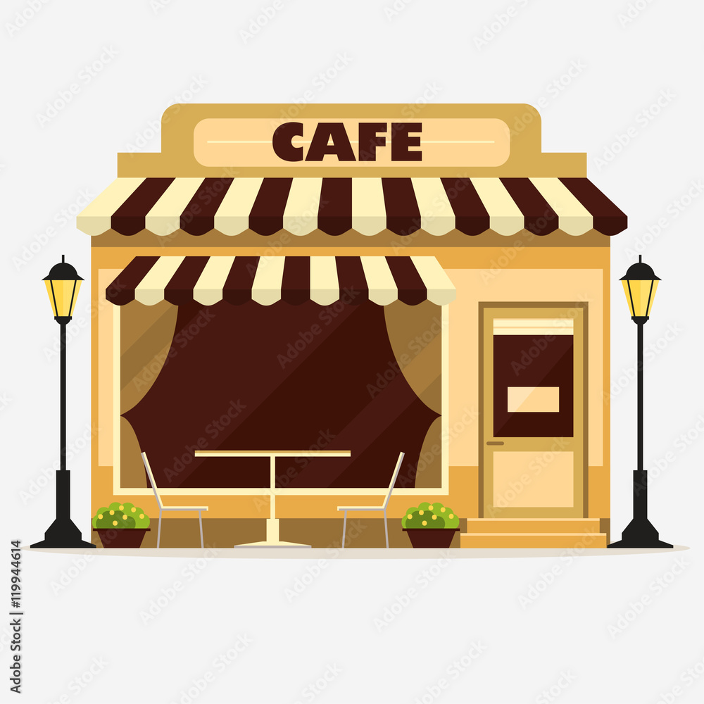 Cafe, Street shop facade